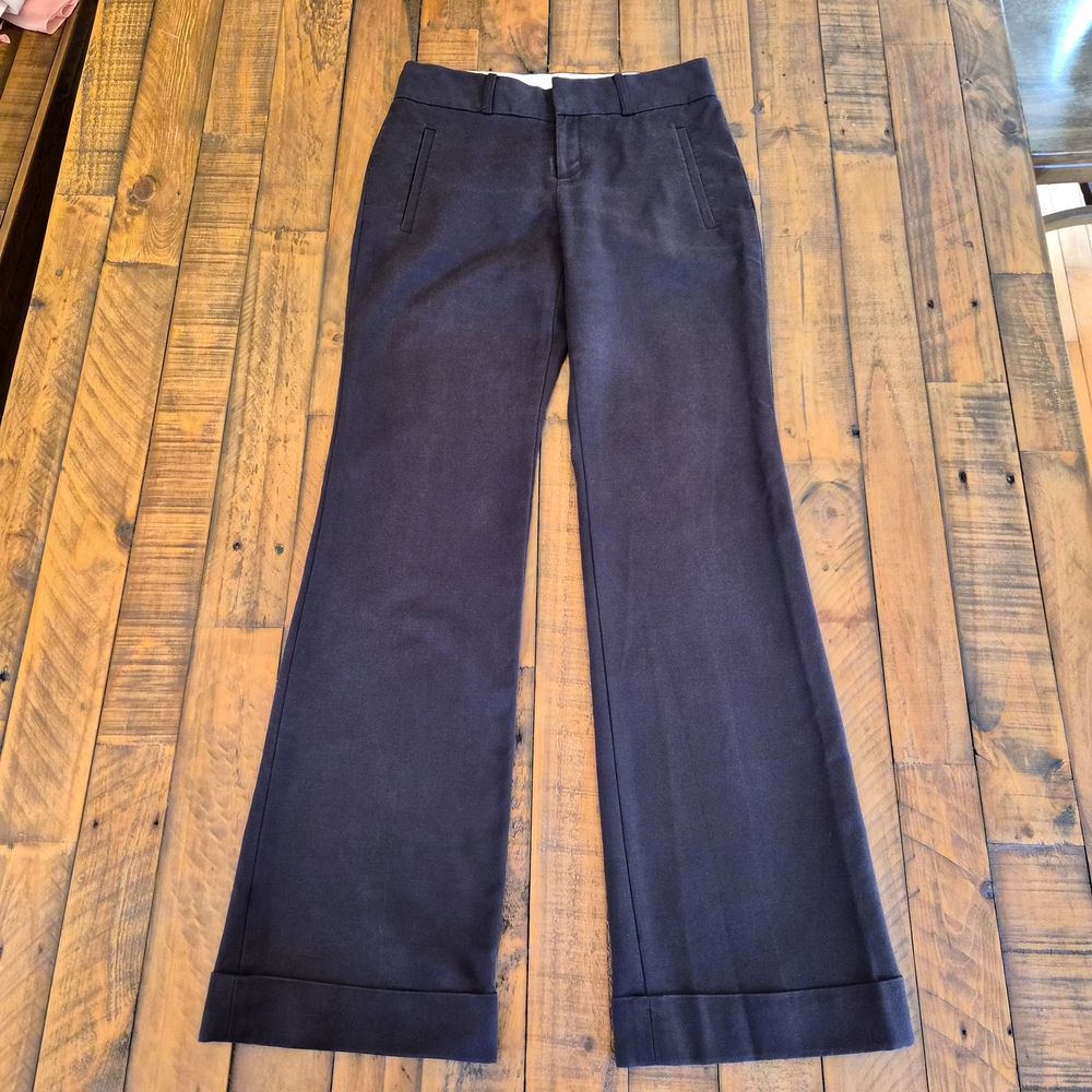 Banana Republic Brown Martin Fit Flare Trousers Size 0 Stretch Career Work